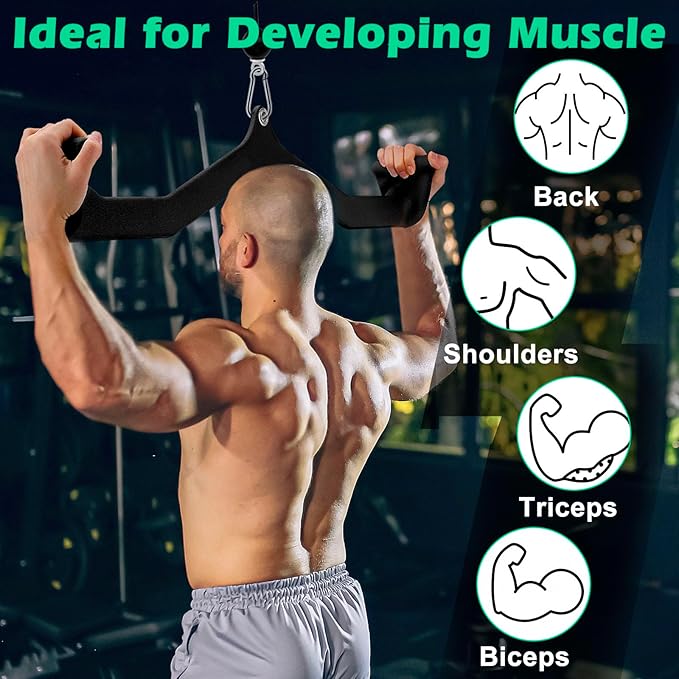 LAT Pulldown Attachments: LAT Pull Down Bar Cable Machine Attachment Home Gym Equipment