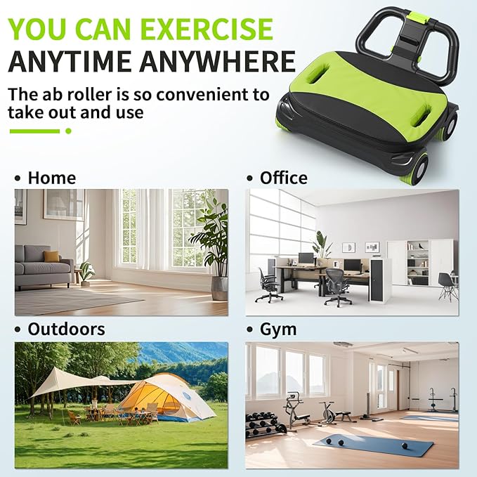 IRISFLY New 4-Wheel Abdominal Roller,Upgraded High-Performance Ab Roller Wheel,Automatic Rebound Ab Roller Board, Strengthen Core & Abs, Ab Machine Perfect for Home Workout