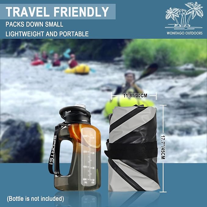 Packraft TPU Inflatable Travel Kayak with Soft Seat Lightweight Packrafts for Flat Water Rafting/Bicycle Drifting/Litewater Dinghy, 1 Person