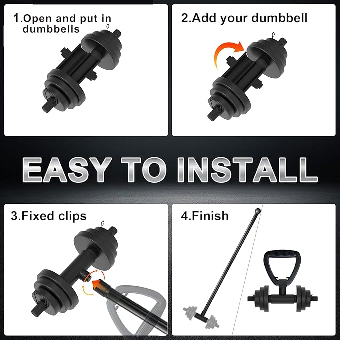 Dumbbell Converter for Strength Training-Convert Dumbbells to Mace Bell,Grip Steel Club,Revolve Steel Macebell,Woman&Man Full Body Workout,Stretching,Rehabilitation,Conditioning and Rotational Training