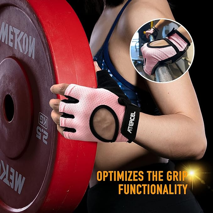 ATERCEL Weight Lifting Gloves Full Palm Protection, Workout Gloves for Gym, Cycling, Exercise, Breathable, Super Lightweight for Mens and Women
