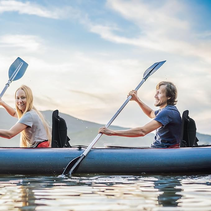 Lewtemi 4 Pack Padded Kayak Seat Fishing Boat Seat with Back Support and Storage Bag Detachable Paddle Board Seat Canoe Seat with Adjustable Back Strap for Summer Sup Canoe Universal Sit, Black