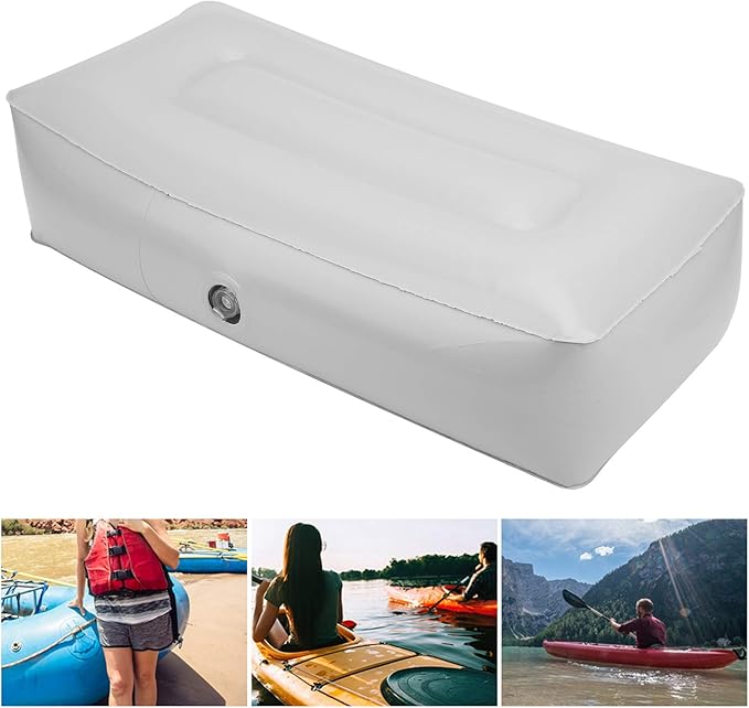 Kayak Inflatable Seat Cushion, Pack of 2 Soft PVC Inflatable Seat Cushion Portable Fishing Boat Cushion for Kayak Inflatable Boat Fishing Boat Outdoor Projects, Gray