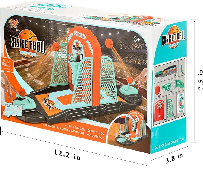 Basketball Shooting Game Toy, Funny Shooting Game, Desktop Table Basketball Games Set, Fast and Frenzied Launching ball - Including 1 Basketball Stand and 10 Balls, Gift for Kids 3-10 Year Old