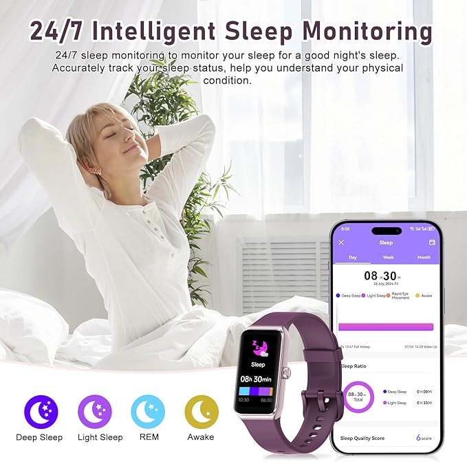 Fitness Tracker with Step Counter/Calories/Stopwatch, Activity Tracker, Health Tracker with Heart Rate Monitor, Sleep Tracker,1.47 Touch Color Screen, Pedometer Watch for Women Men