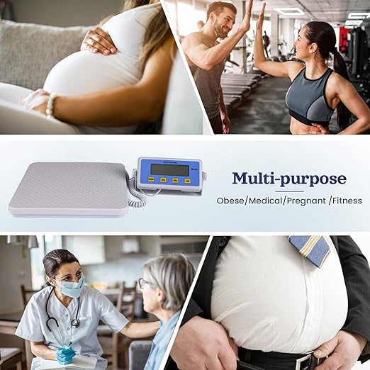 Professional Physician Scale, 440 lb Home Gym Office Medical Floor Scale, High Capacity Scale for Wrestler Powerlifters