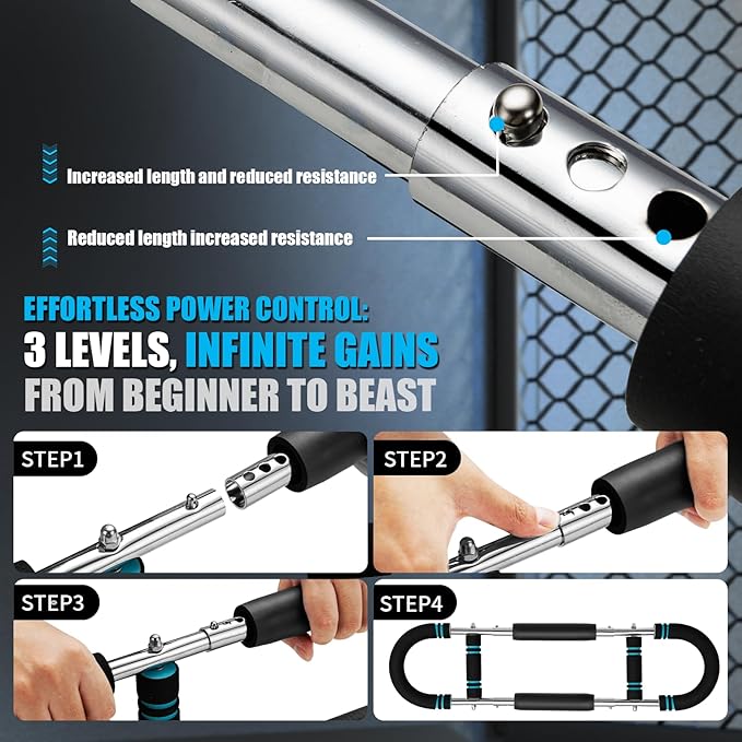 Twister Arm Trainer 20-60lb for Arm and Chest Muscle Trainer, Portablearm Chest Workout Equipment for Home Gym, Detachable Office Chest Trainer for Men and Women.