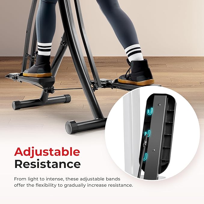 Sunny Health & Fitness Smart Air Walk Elliptical, Foldable Machine w/ 30-INCH Stride, Cardio Cross Trainer Glider for Home Exercise, Free SunnyFit App Bluetooth Link, Optional Adjustable Resistance