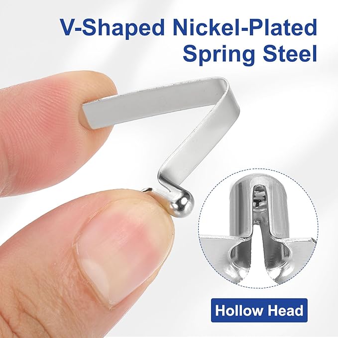 HARFINGTON Single Button Kayak Paddle Snap Spring Clip Spring Steel V-Shaped Hollow Lift Telescopic Locking Tube Pole Clips for Tent Umbrella Camping