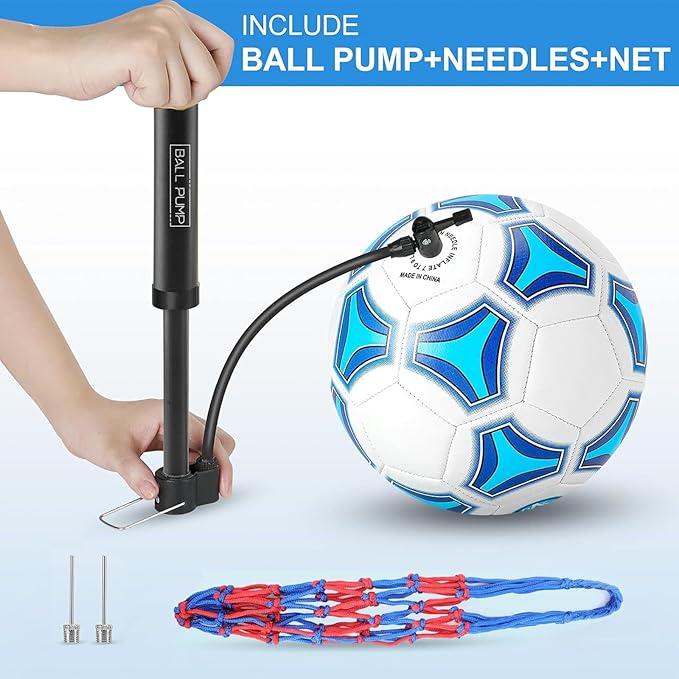 STEEFAN Soccer Ball Size 3/4/5 for Kids Outdoor Play,Color Change Soccer Stuff with Carry Net,Official Size Ball,Needles and Air Pump,Gift Idea for Kid Teen Boy Girl Junior and Men Women