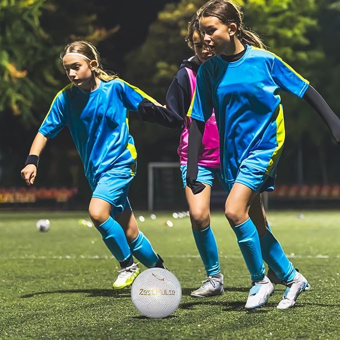 Holographic Reflective Soccer Ball Size 3, 4 & 5 for Kids & Adults, High Visibility for Night Games and Training, Ideal Gift for Boys Girls 8-12
