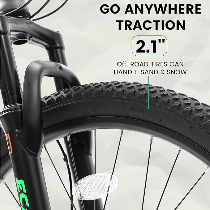 Ecarpat 24/26/27.5 Inch Mountain Bike, Dual/Front Suspension Mens Mountain Bike with 21 Speeds High-Carbon Steel Frame and Disc/V Brakes, Adult Sport Bicycle for Trail Snow Commuter City Road