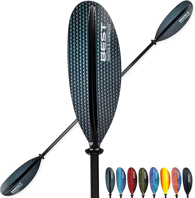 Best Marine and Outdoors Kayak Paddle, Carbon Fiber Shaft & Fiberglass Reinforced Polypropylene Blades, 220cm, 234cm, 250cm, Lightweight Kayak Paddles for Adults