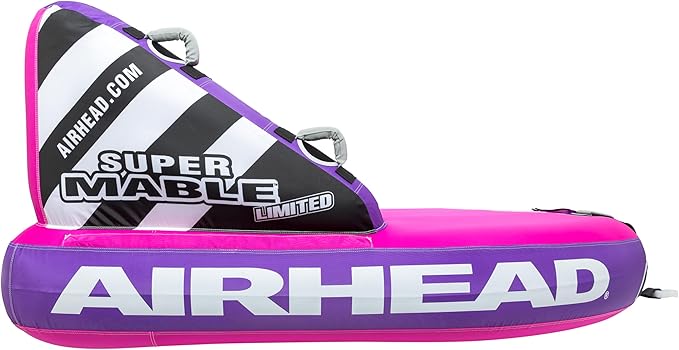 Airhead Mable Inflatable Towable Tube, 1-4 Rider Models, Dual Tow Points, Full Nylon Cover, EVA Foam Pads, Patented Speed Valve, Boat Tubes and Towables