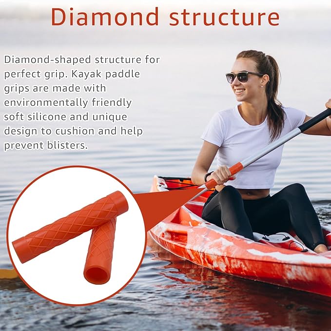 2-Pack Kayak Paddle Grips No Slip Oar Grip for Take-Apart Paddles, Blister Prevention Kayaking Accessories (Diameter of 30mm/1.18 inches)
