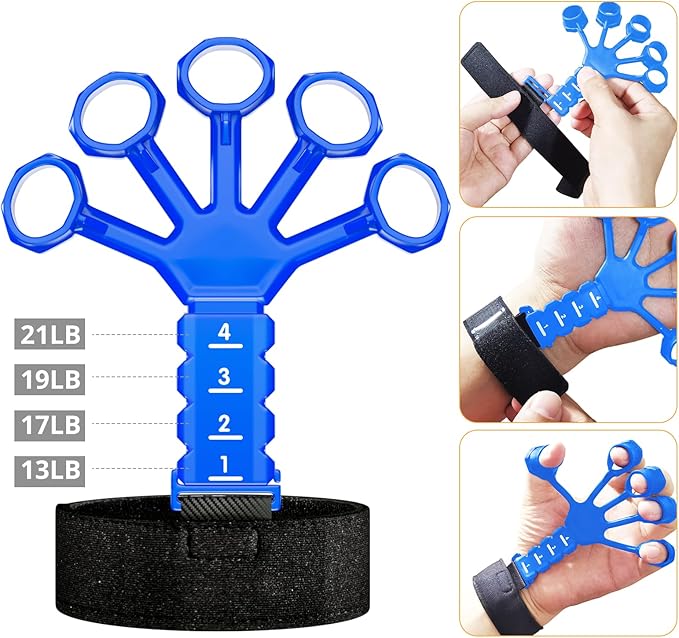 ALMAH Hand Grip Strengthener kit(5 Pack),Grip Strength Trainer,Forearm Workout Trainer Adjustable Grip Exercises,Finger Grip Strengthener,Finger Stretcher,Grip Ring & Stress Relief Ball with Carry Bag