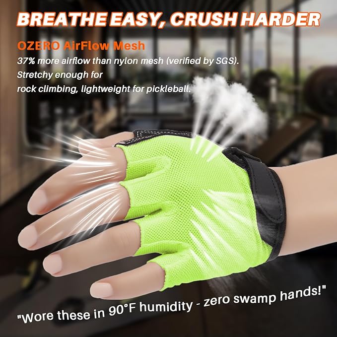 Double-Layer Deerskin Palm Gym Gloves: Anti-Slip Workout Gloves for Men & Women | Weight Lifting, Cycling, Rowing | Breathable 3D Padded Design