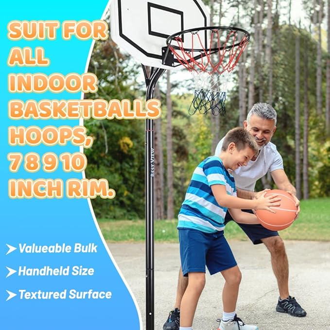 6 Inch PVC Mini Basketball for Indoor Hoops, 6" Rubber Small Toddler Basketball for Over Door Hoop, Little Pool Basketballs for Kids, Outdoor Sand Beach Toy Ball Stocking Stuffer(4 PCS with Air Pump)
