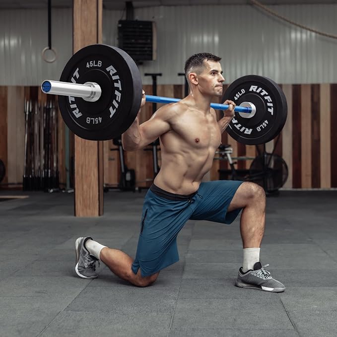 RITFIT Olympic Barbell 4ft/4.8ft/6ft - 2 Inch Weight Bar for Strength Training, Weightlifting, Squat, Deadlift, Bench Press, Curl, Overhead Press - 350lbs/500lbs Capacity