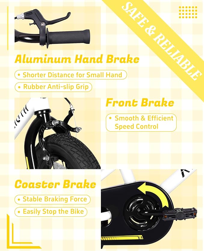 BMX Style Kids Bike for 2-8 Years Old Boys Girls Toddlers 12 14 16 Inches Bicycle with Training Wheels Coaster Brake, Multiple Color