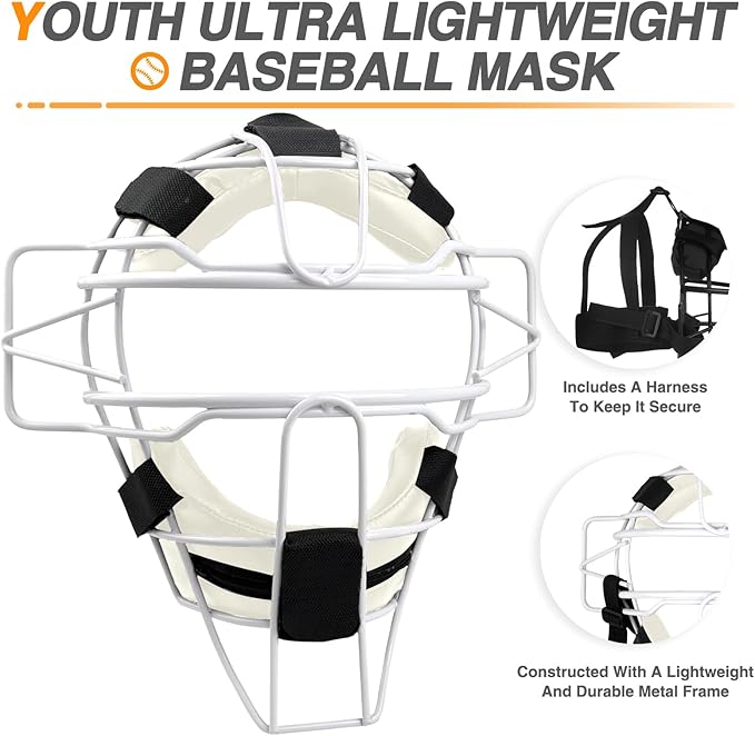 Baseball Catcher Mask Umpire Mask,Full-Face Protection Mask for Baseball,Lightweight Secure Fit Provides Maximum Protection and Comfort – Does Not Obstruct View