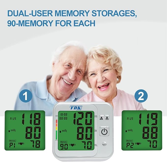 Blood Pressure Monitors for Home USE; Voice Volume Control Bilingual (English/Spanish); Talking ARM Upper Arm Blood Pressure Monitor with Large Digits Display; with 18.9 INCHES Extra Large Cuff