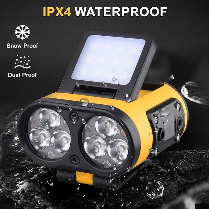 Rechargeable Headlamp, Motion Sensor 500 Lumen Head Lamps, 6 LED Rechargeable with Clip Hand Free, Adjustable Head Light for Camping, Night Walking, Running, Hiking and Outdoor