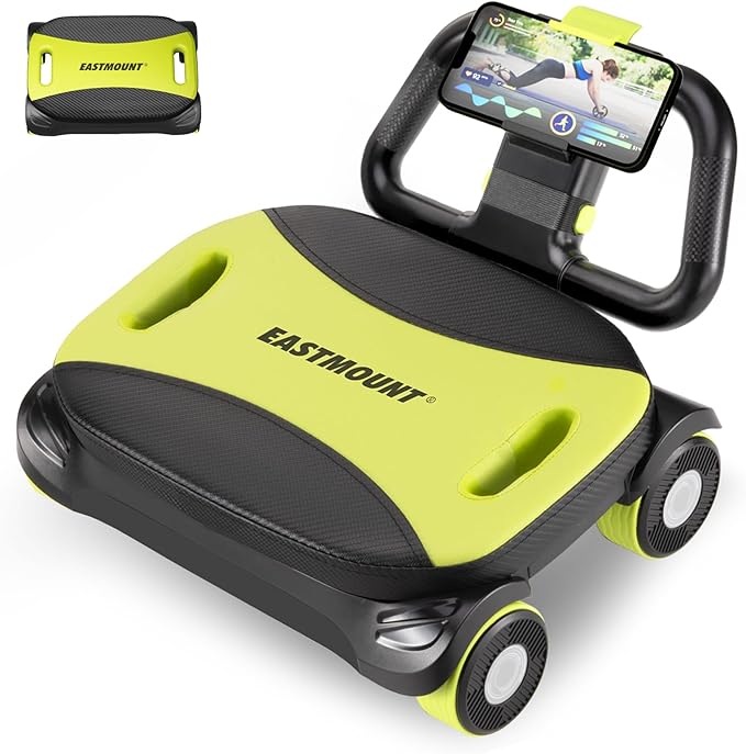 EAST MOUNT Ab Roller Wheel - Ab Roller with Elbow Support for Core Workout Belly Fat Automatic Rebound Abdominal Wheel for Women Men Home Gym Equipment