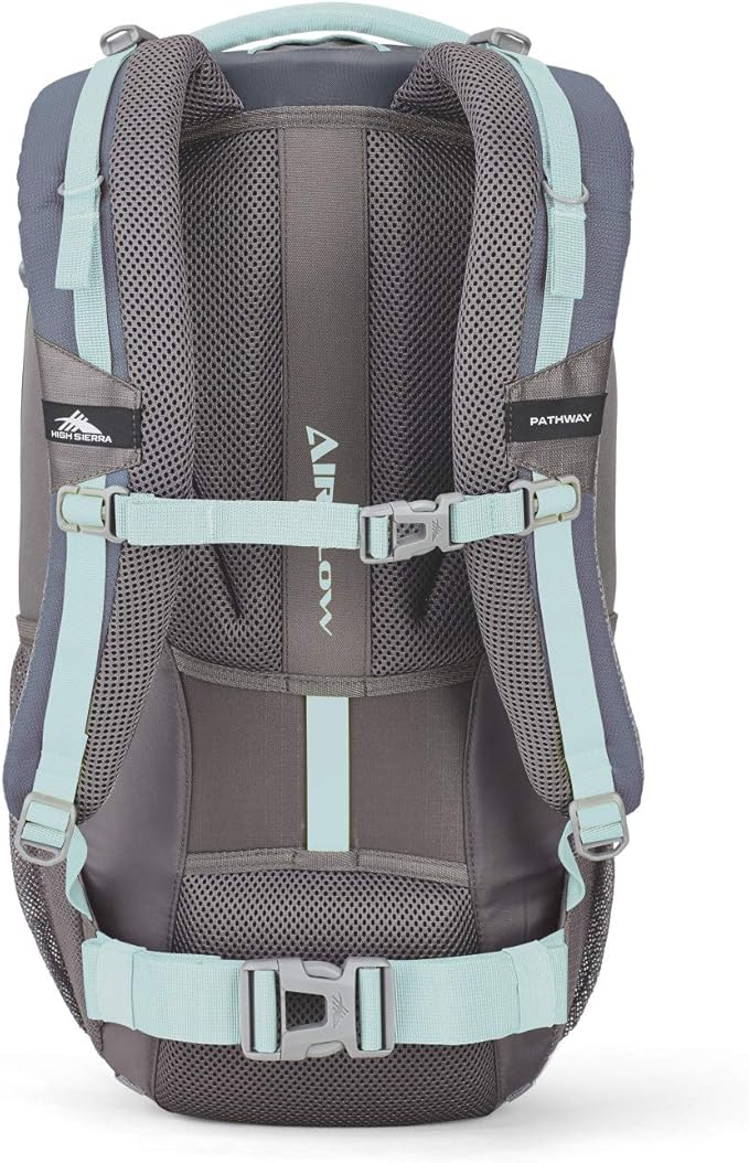 High Sierra Pathway Internal Frame Hiking Backpack, Grey Blue/Mercury/Blue Haze, 30L