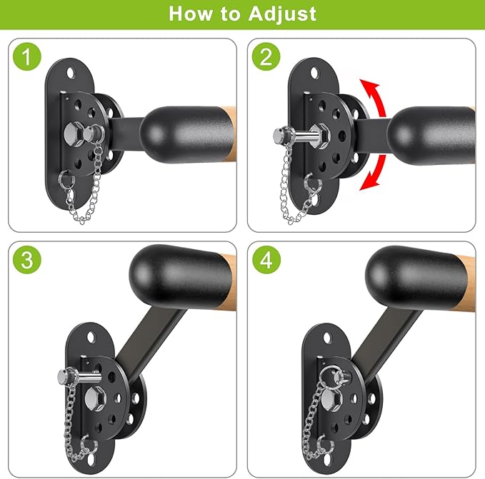 BeneLabel Wall Mount Ballet Barre Solid Wood Dance Bar with Height Adjustable Metal Brackets for Dance Training