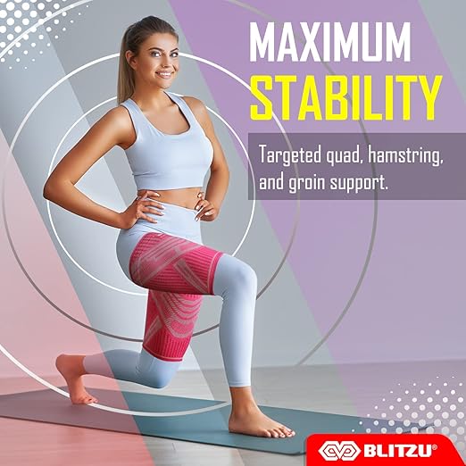Hamstring Compression Sleeve, Thigh Compression Sleeve for Women and Men, Upper Leg Brace for Groin, Sciatica & Quad Tendonitis, Wrap Support for Recovery, Running, Sports and Workout White M