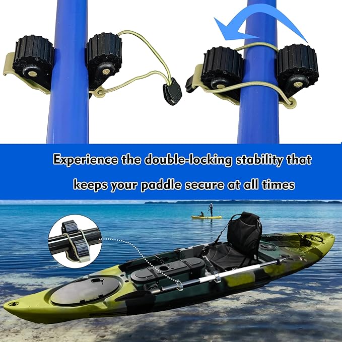 1005 2 PCS Kayak Paddle Holder with Rubber Ring Rollers Fits Various Shaft Diameters for Holding Paddle, Rod, Net and More – Improved Compatibility for Fishing Kayaks