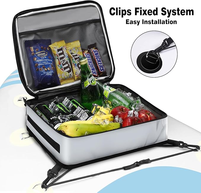 Paddle Board Cooler Bag, Waterproof Surf Sup Deck Cooler Bag Insulated Leakproof 10 Cans, Sup Paddle Board Accessories Bag for Stand Up Paddleboard and Kayak