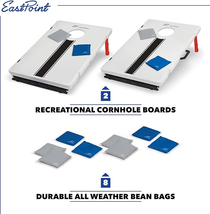 EastPoint Sports All-Weather Cornhole Set - Lightweight and Portable Size 33 in. x 21 in. - Includes 8 Bean Bags