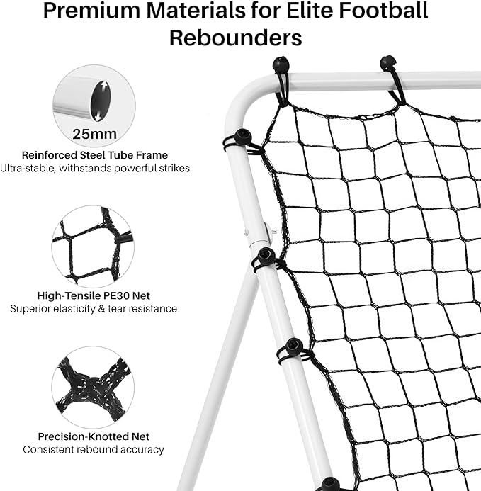 Soccer Rebounder Net - Portable Bounce Back Trainer for Soccer, Baseball, Softball & Lacrosse | Adjustable Practice Target Pitchback Net for Backyard Training Equipment Gift for Kids & Adults
