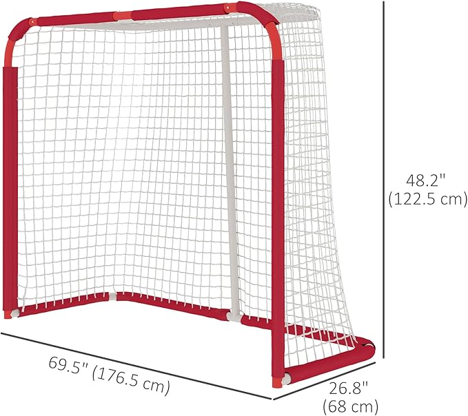 Soozier Soccer Goal, 6 x 4 ft All Weather Practice Soccer Net with Steel Frame, PE Mesh, Soccer Training Equipment for Indoor and Outdoor Use, Easy Assembly