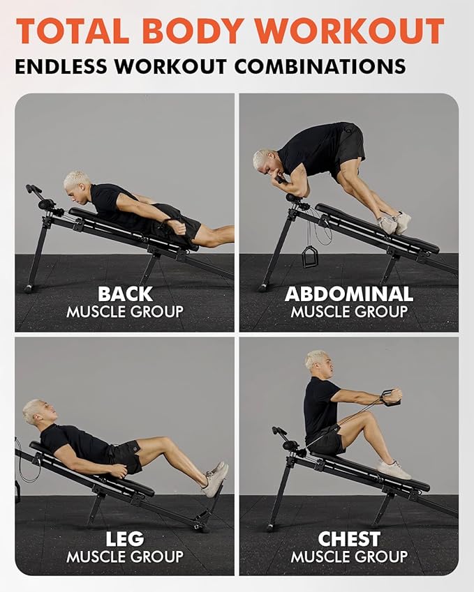 GMWD Total Home Gym with Detachable Footplate,Swing Attachment and Weight Holder,Versatile Total Body Training Machine for Home Gym Workout