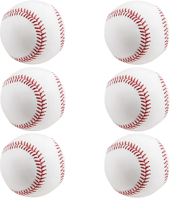 Rarapop Blank Standard Baseball Balls, Official Size 9 Inch Leather Covered Practice Baseball Training Ball for League Play, Pitching, Hitting, Batting, Fielding, Autograph