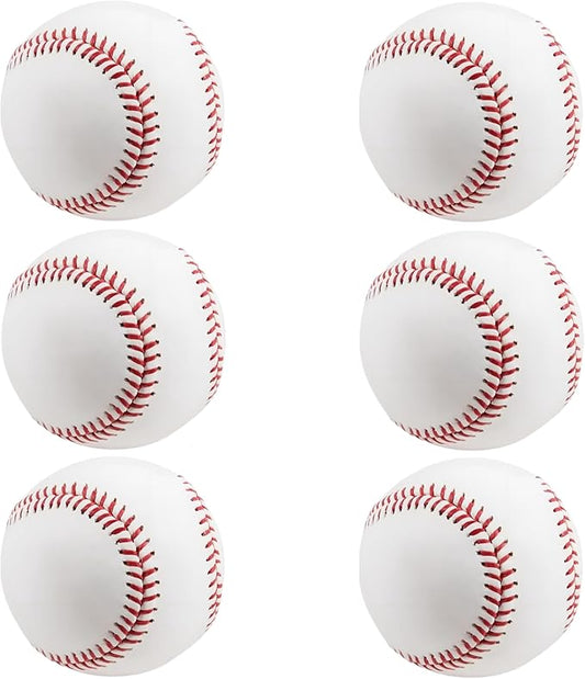 Rarapop Blank Standard Baseball Balls, Official Size 9 Inch Leather Covered Practice Baseball Training Ball for League Play, Pitching, Hitting, Batting, Fielding, Autograph