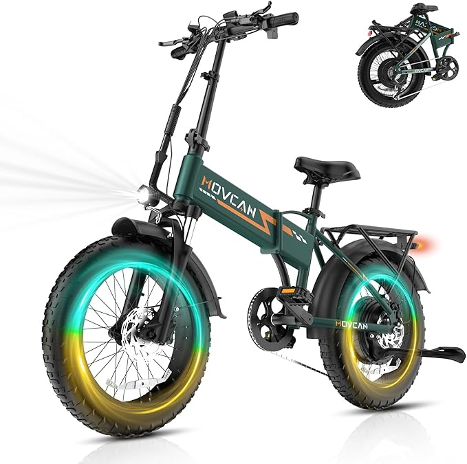 Q20 Folding Electric Bike, 52V 15.6Ah Removable Concealed Battery 20” Fat Tire Dirt Bike,1500W Motor 30 MPH Top Speed E Bikes, 7 Speed Dual Hydraulic Brake Electric Bikes for Adults