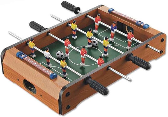14" Foosball Table, Wooden Soccer Game Tabletop, Mini Indoor Table Soccer Set for Game Rooms, Parties, Family Night