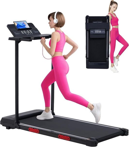 Portable Walking Pad Treadmill with Handle Bar, Foldable Folding Walking Pads Treadmills for Home with Handles