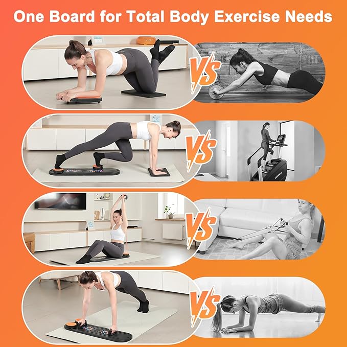 Pilates Board - Pilates Reformer Set, Portable and Foldable Pilates Board for Home Workout, Multifunctional Pilates Board for Women, Pilates Reformer Machine for Home Exercise