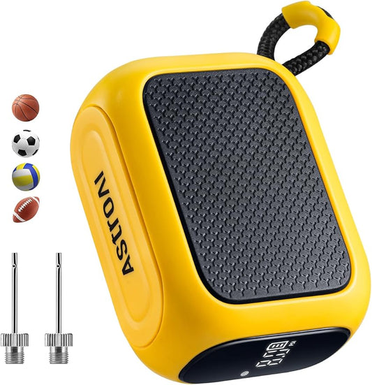 AstroAI Portable Electric Ball Pump - Ultra Fast Inflation, with Digital LCD Display, Preset Pressure with Ball Needle for Basketball, Soccer, and Sports Balls