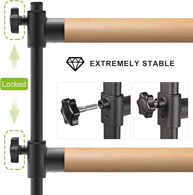 SELEWARE Height Adjustable Ballet Barre Freestanding Ballet Bar Heavy Duty Dance Bar Support Barre Movements Body Stretch Pull-ups, Sturdy Construction Never Fall Apart, Anti-Slip