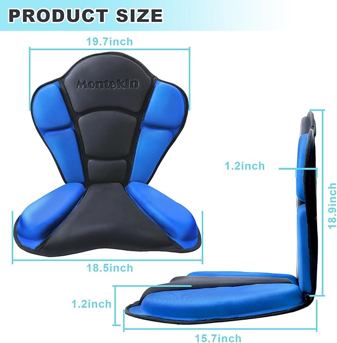 Thickened Kayak Seat with Back Support, Sit On Top Cushioned Canoe Backrest Molded Foam Seat for SUP Paddle Board Fishing Boat Long Trip