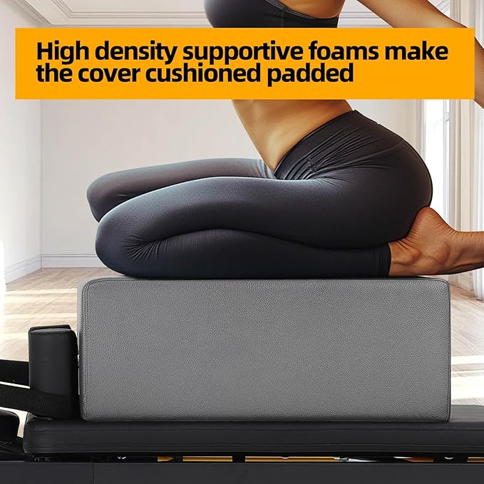GCCSJ Pilates Box for Reformer Workouts, Portable Pilates Sitting Boxs for Pilates Reformer/Board Use, Non-Slip Memory Foam, Home Gym Pilates Accessories for Stretch/Balance, 300LBS Capacity