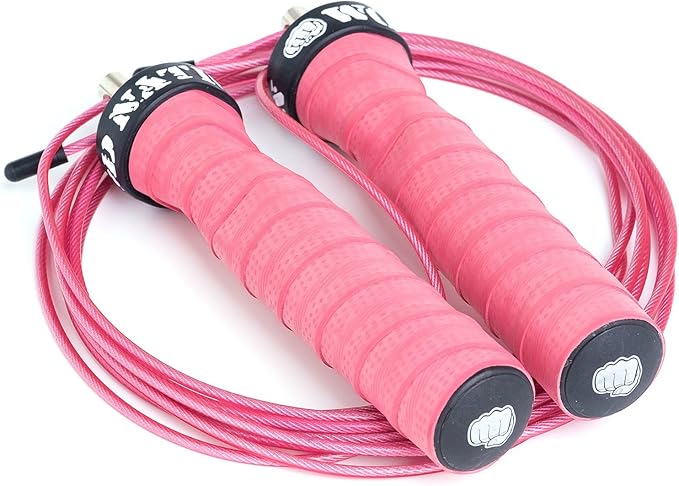 WOD Nation Attack Speed Jump Rope : Adjustable Jumping Ropes : Unique Two Cable Skipping Workout System : One Thick and One Light 11 Foot Cable : Perfect for Double Unders : Men and Women