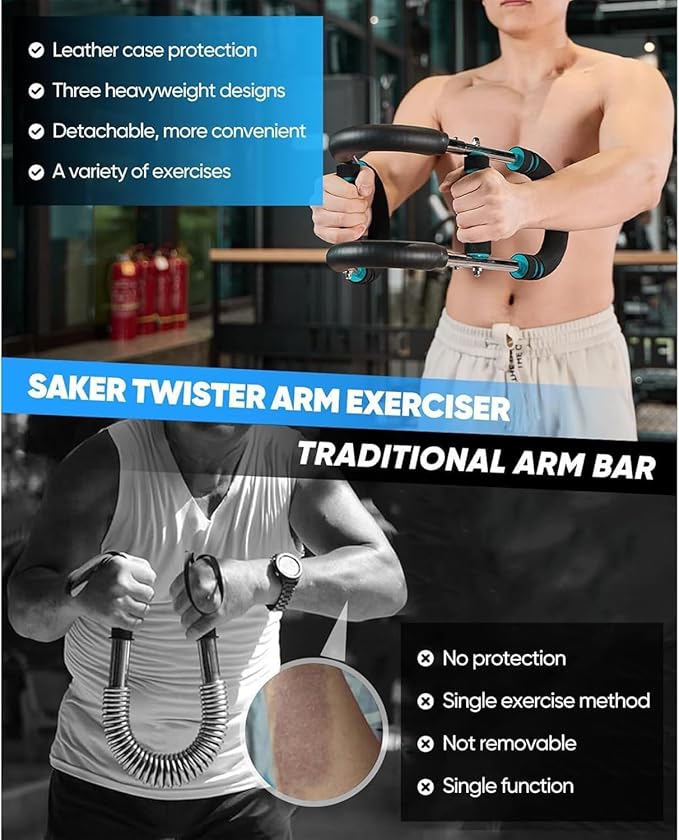 Twister Arm Trainer， Arm Shoulder Chest Workout Equipment 20-100LB Adjustable Strength Trainer Chest Trainer for Men and Women Portable Detachable Home Fitness Equipment