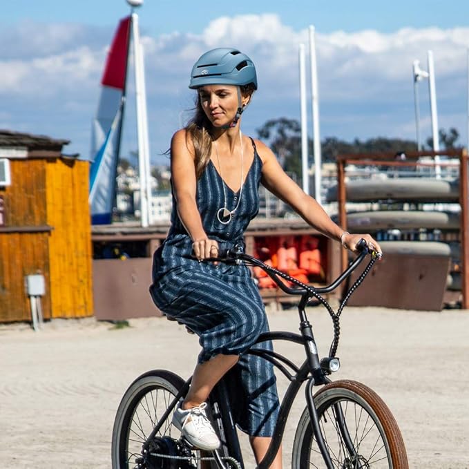 Adult Urban Bike Helmet - Adjustable Fit System & Integrated Taillight for Men Women